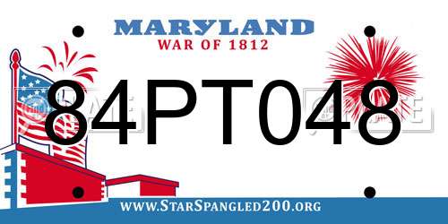84PT048 Maryland License Plate