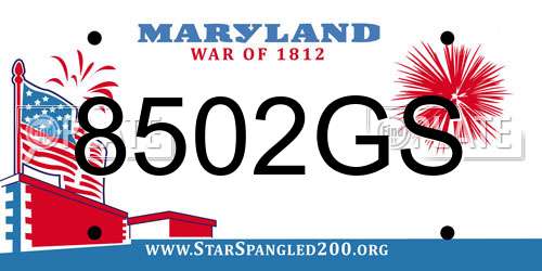 8502GS Maryland License Plate