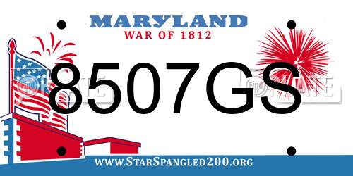 8507GS Maryland License Plate