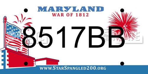 8517BB Maryland License Plate