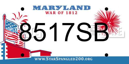 8517SB Maryland License Plate