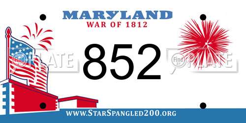 852 Maryland License Plate