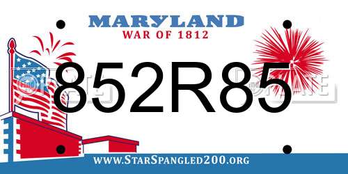 852R85 Maryland License Plate