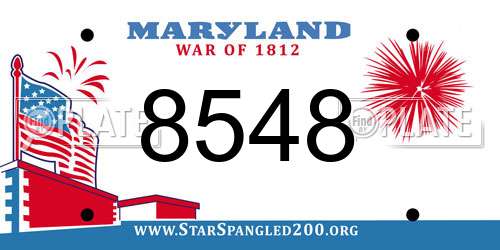 8548 Maryland License Plate