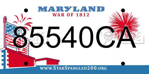 85540CA Maryland License Plate