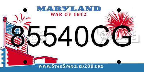 85540CG Maryland License Plate