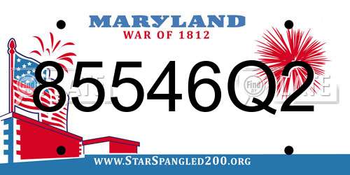 85546Q2 Maryland License Plate