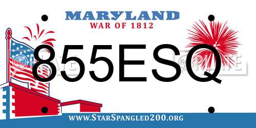 855ESQ Maryland License Plate