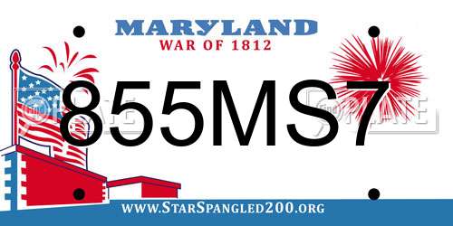 855MS7 Maryland License Plate