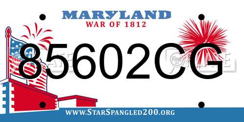 85602CG Maryland License Plate