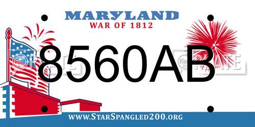 8560AB Maryland License Plate