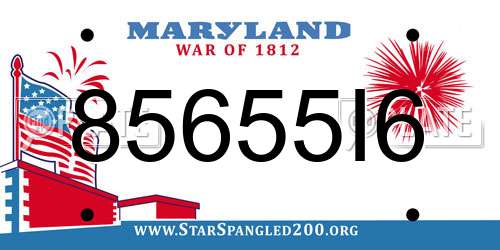 85655I6 Maryland License Plate