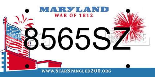 8565SZ Maryland License Plate