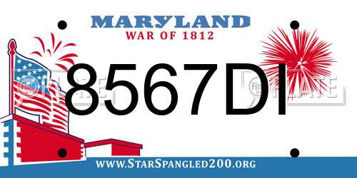 8567DI Maryland License Plate
