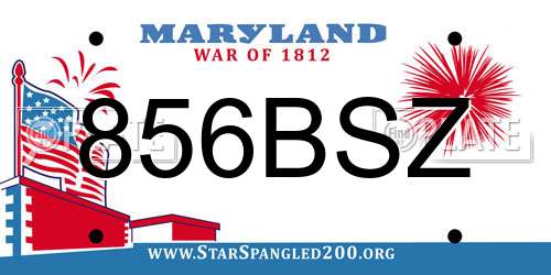 856BSZ Maryland License Plate