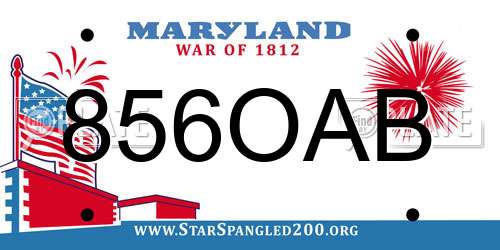 856OAB Maryland License Plate