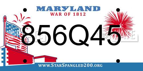 856Q45 Maryland License Plate