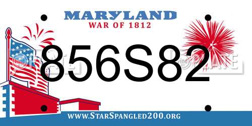 856S82 Maryland License Plate