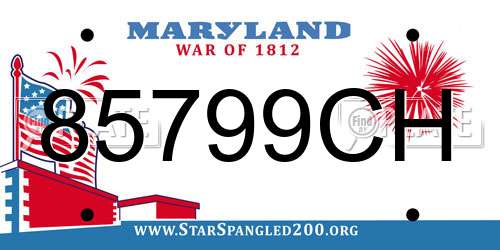 85799CH Maryland License Plate