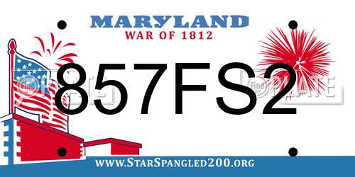 857FS2 Maryland License Plate