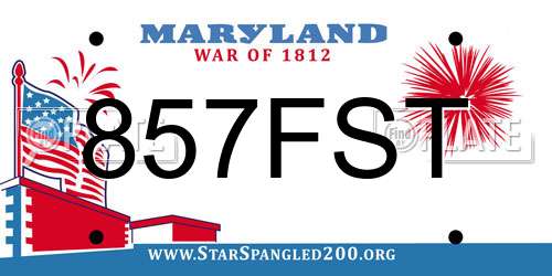 857FST Maryland License Plate