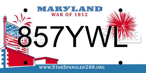 857YWL Maryland License Plate