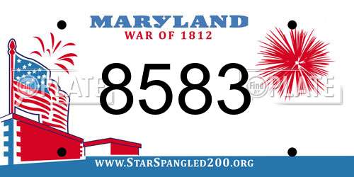 8583 Maryland License Plate