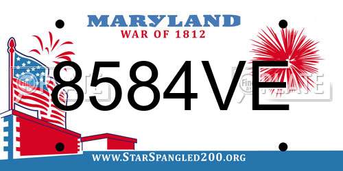 8584VE Maryland License Plate