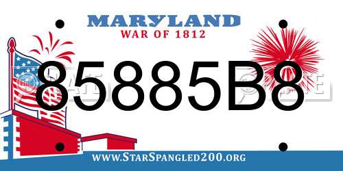 85885B8 Maryland License Plate