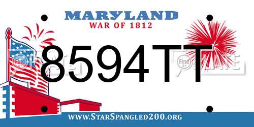 8594TT Maryland License Plate