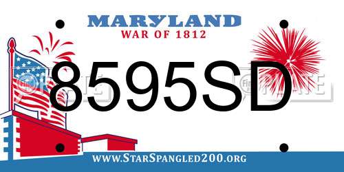 8595SD Maryland License Plate