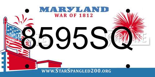 8595SQ Maryland License Plate
