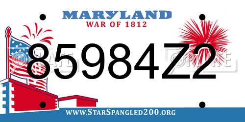 85984Z2 Maryland License Plate