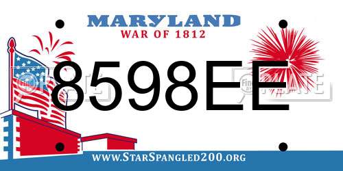 8598EE Maryland License Plate