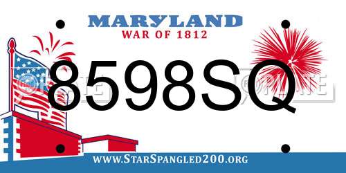 8598SQ Maryland License Plate
