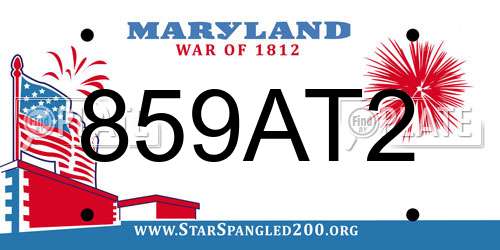859AT2 Maryland License Plate