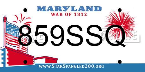 859SSQ Maryland License Plate