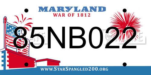 85NB022 Maryland License Plate