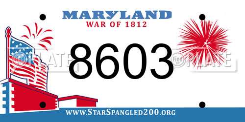 8603 Maryland License Plate