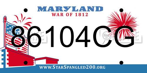 86104CG Maryland License Plate