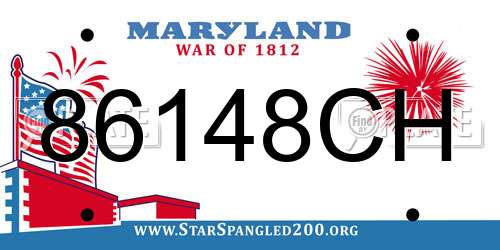 86148CH Maryland License Plate