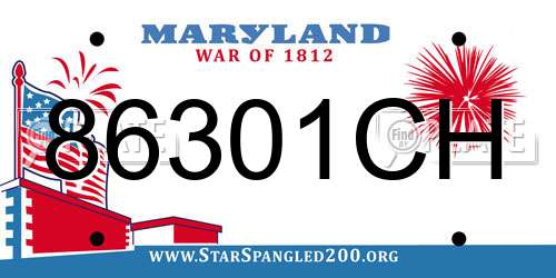 86301CH Maryland License Plate