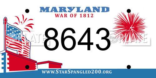 8643 Maryland License Plate