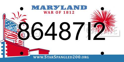 86487I2 Maryland License Plate