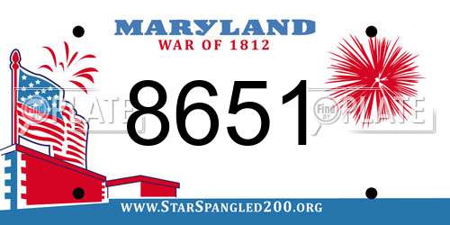 8651 Maryland License Plate