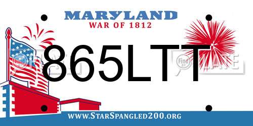 865LTT Maryland License Plate
