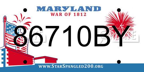 86710BY Maryland License Plate