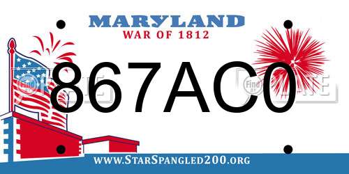 867AC0 Maryland License Plate