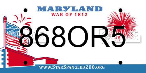868OR5 Maryland License Plate