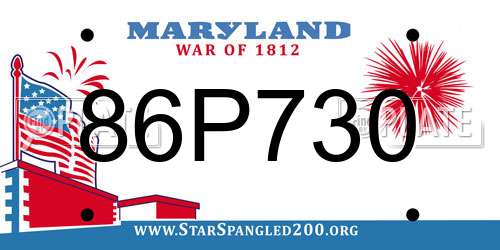 86P730 Maryland License Plate